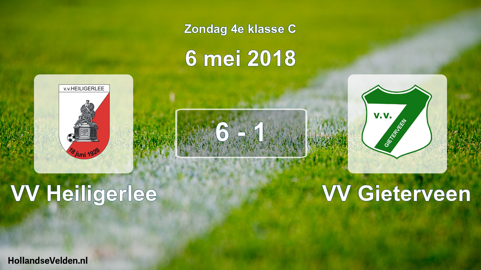 Total number of matches played: VV Heiligerlee - VV Gieterveen 6 - 1 (6 May 2018)