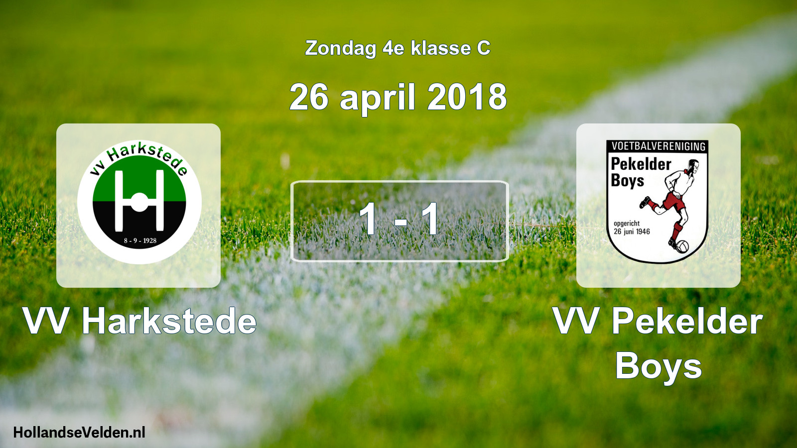 Total number of matches played: VV Harkstede - VV Pekelder Boys 1 - 1 (26 April 2018)