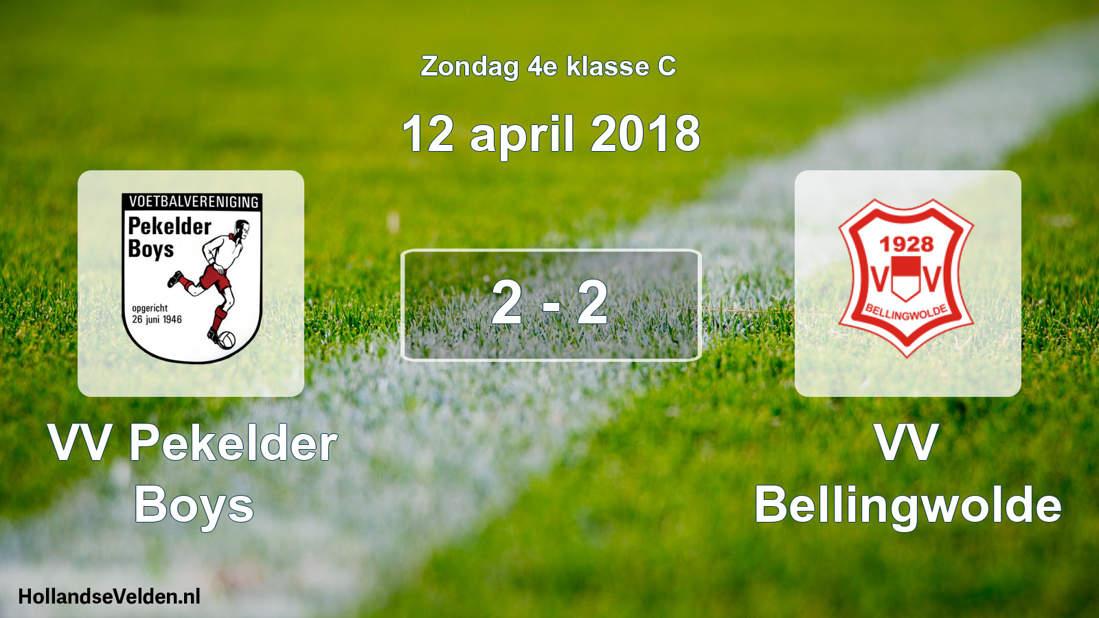 Total number of matches played: VV Pekelder Boys - VV Bellingwolde 2 - 2 (12 April 2018)
