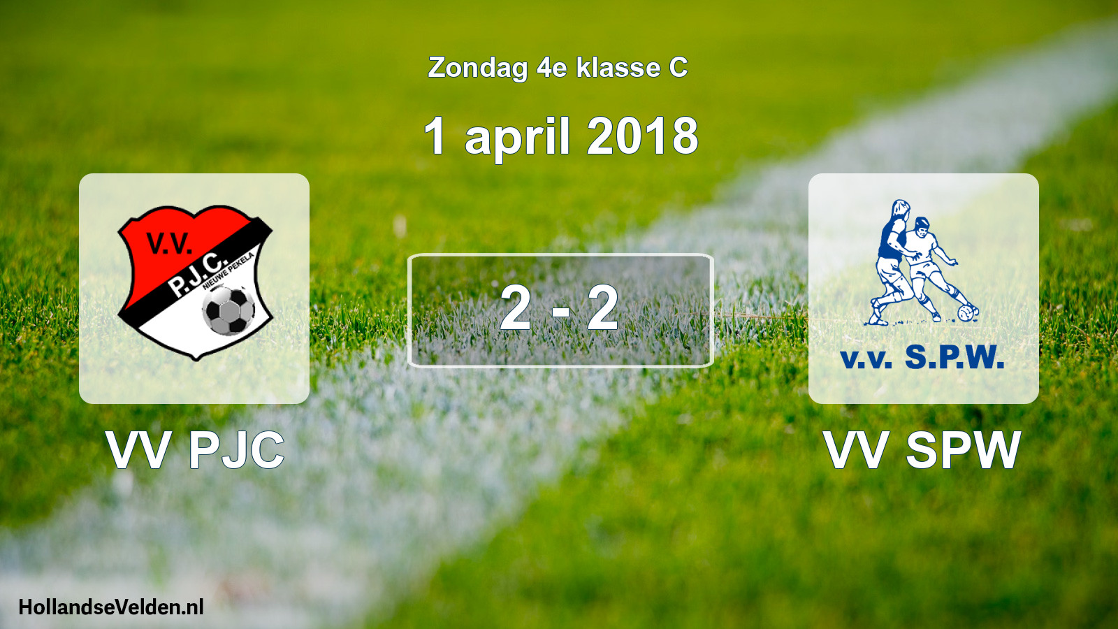 Total number of matches played: VV PJC - VV SPW 2 - 2 (1 April 2018)
