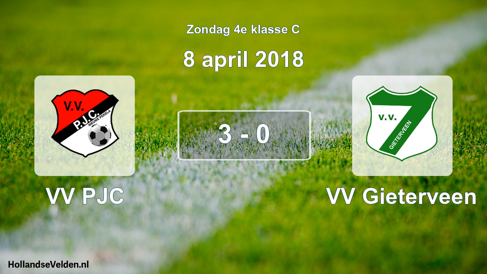 Total number of matches played: VV PJC - VV Gieterveen 3 - 0 (8 April 2018)