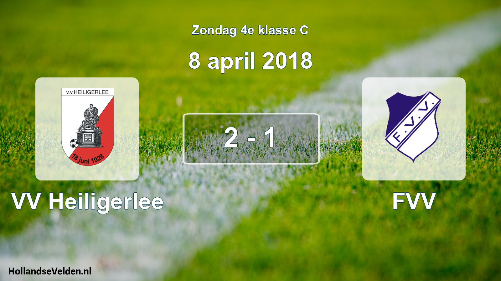 Total number of matches played: VV Heiligerlee - FVV 2 - 1 (8 April 2018)