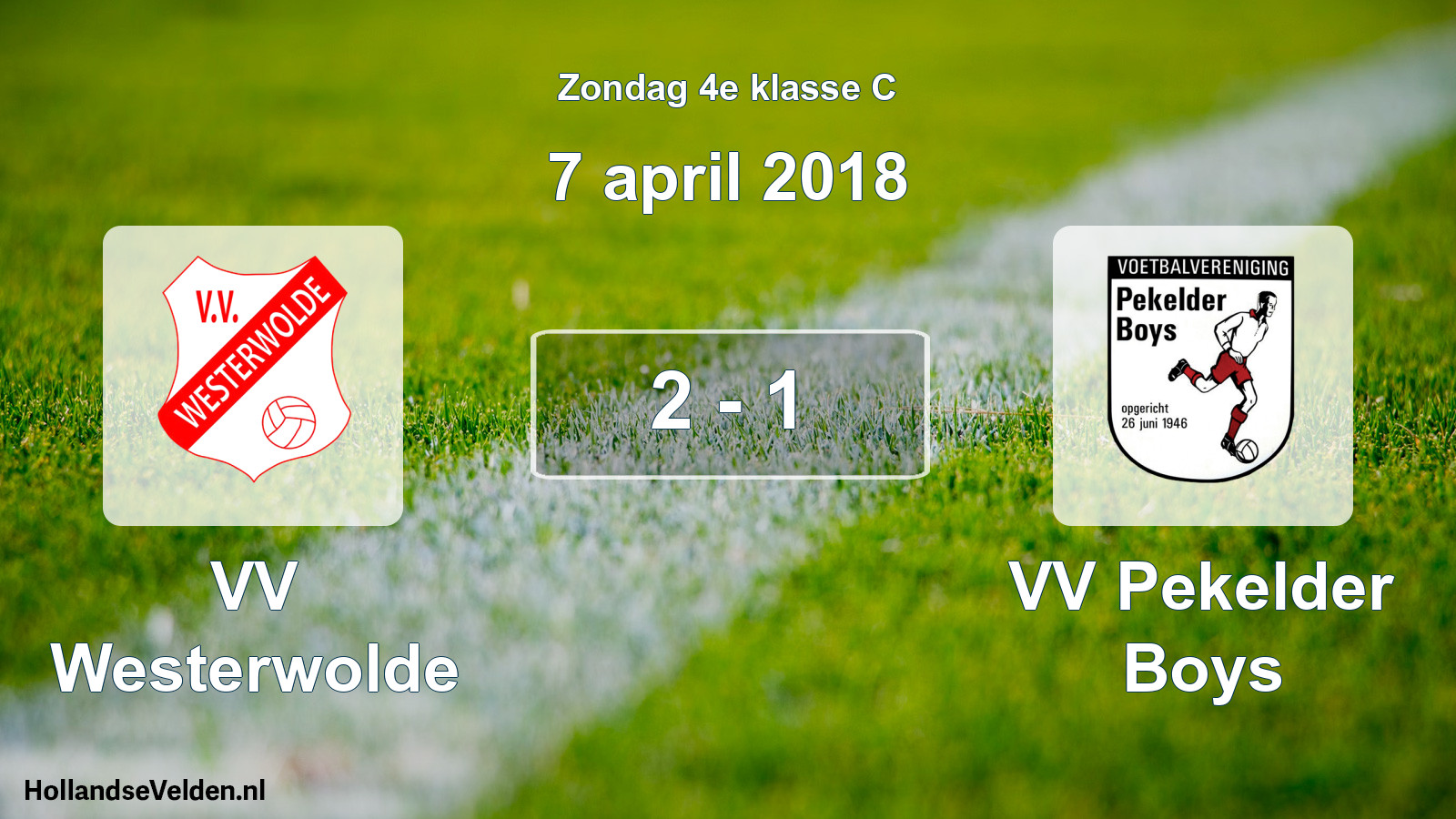 Total number of matches played: VV Westerwolde - VV Pekelder Boys 2 - 1 (7 April 2018)