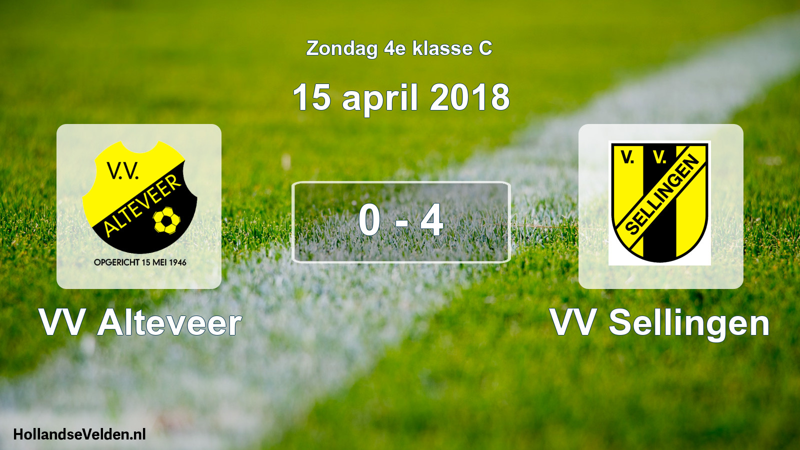 Total number of matches played: VV Alteveer - VV Sellingen 0 - 4 (15 April 2018)