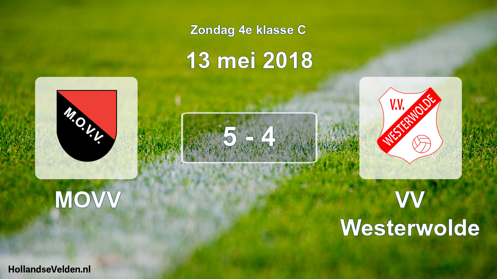 Total number of matches played: MOVV - VV Westerwolde 5 - 4 (13 May 2018)