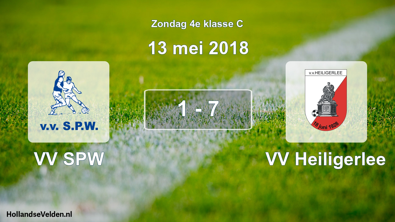 Total number of matches played: VV SPW - VV Heiligerlee 1 - 7 (13 May 2018)