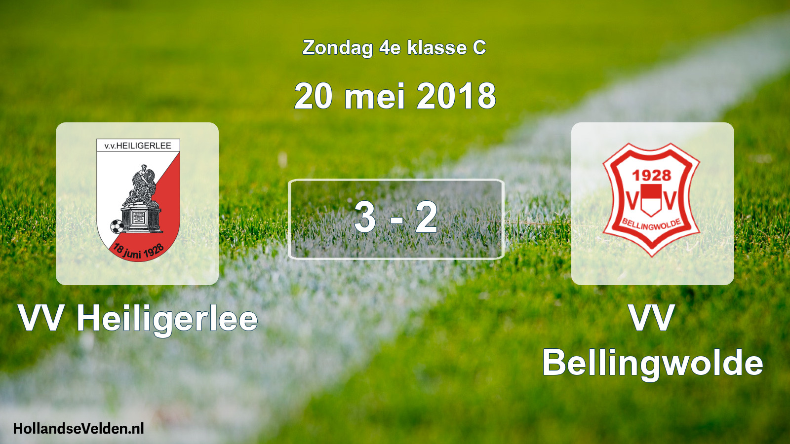 Total number of matches played: VV Heiligerlee - VV Bellingwolde 3 - 2 (20 May 2018)