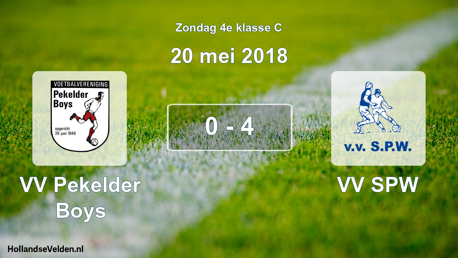 Total number of matches played: VV Pekelder Boys - VV SPW 0 - 4 (20 May 2018)