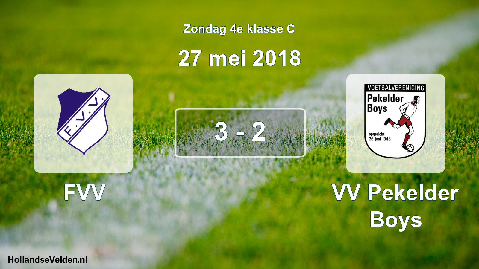 Total number of matches played: FVV - VV Pekelder Boys 3 - 2 (27 May 2018)