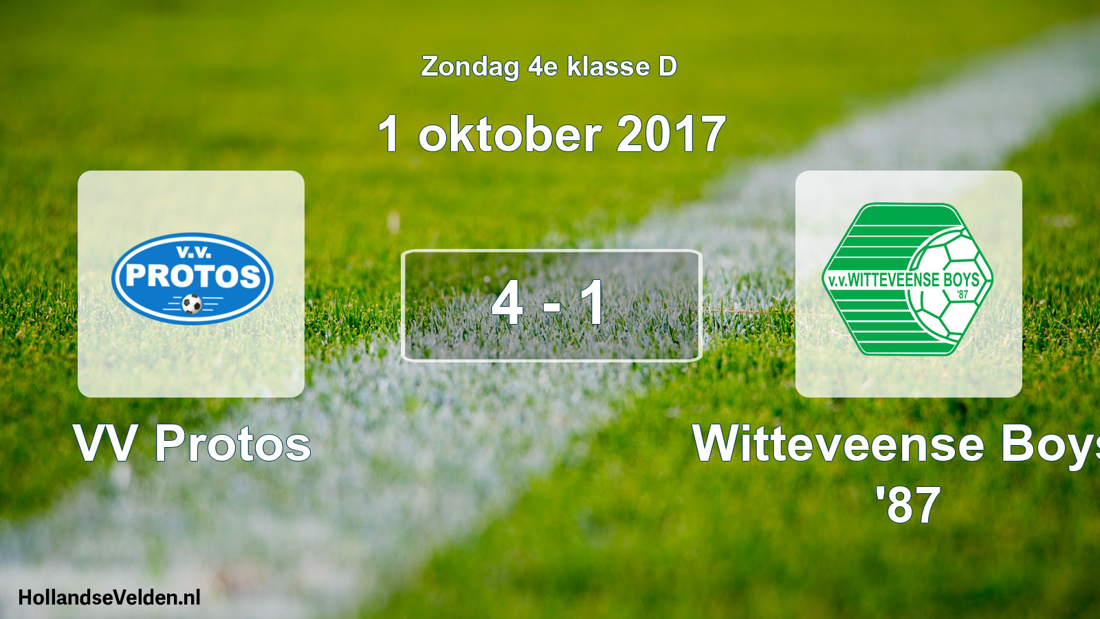 Total number of matches played: VV Protos - Witteveense Boys '87 4 - 1 (1 October 2017)