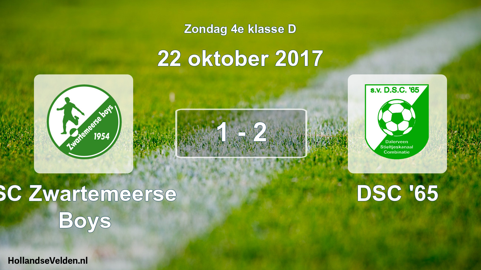 Total number of matches played: SC Zwartemeerse Boys - DSC '65 1 - 2 (22 October 2017)