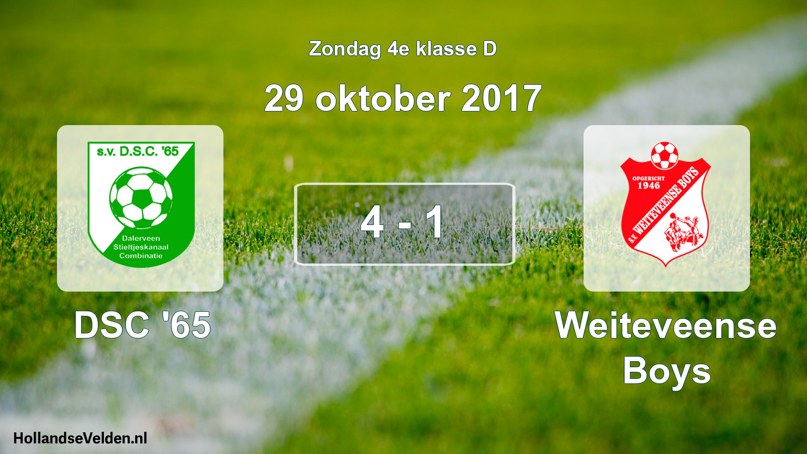 Total number of matches played: DSC '65 - Weiteveense Boys 4 - 1 (29 October 2017)