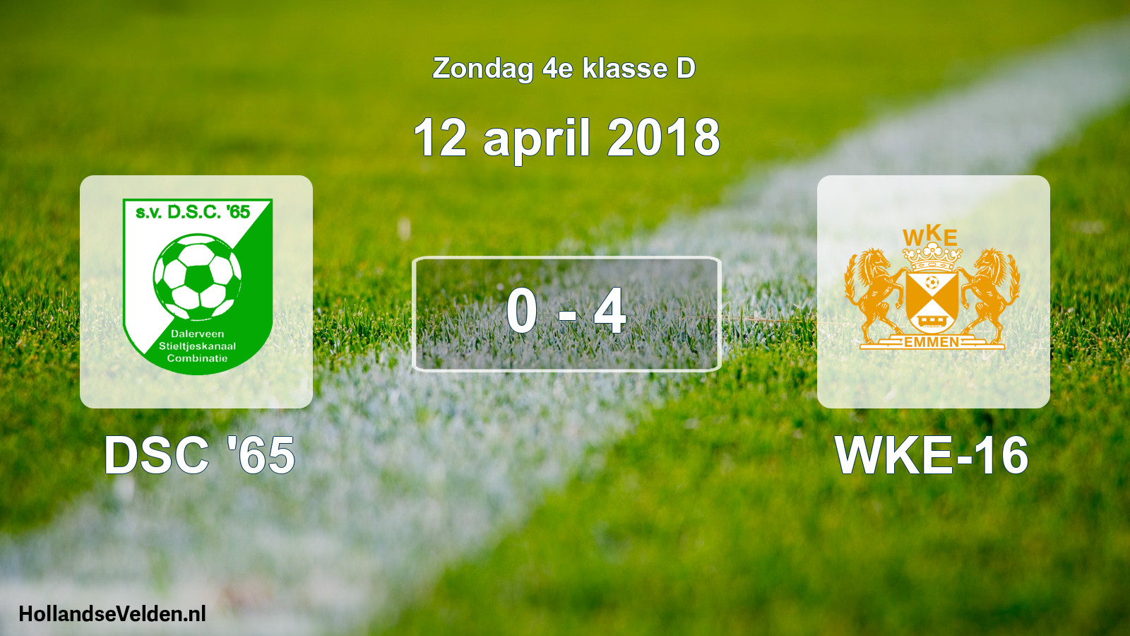 Total number of matches played: DSC '65 - WKE-16 0 - 4 (12 April 2018)