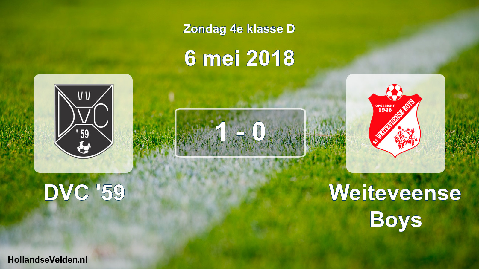Total number of matches played: DVC '59 - Weiteveense Boys 1 - 0 (6 May 2018)