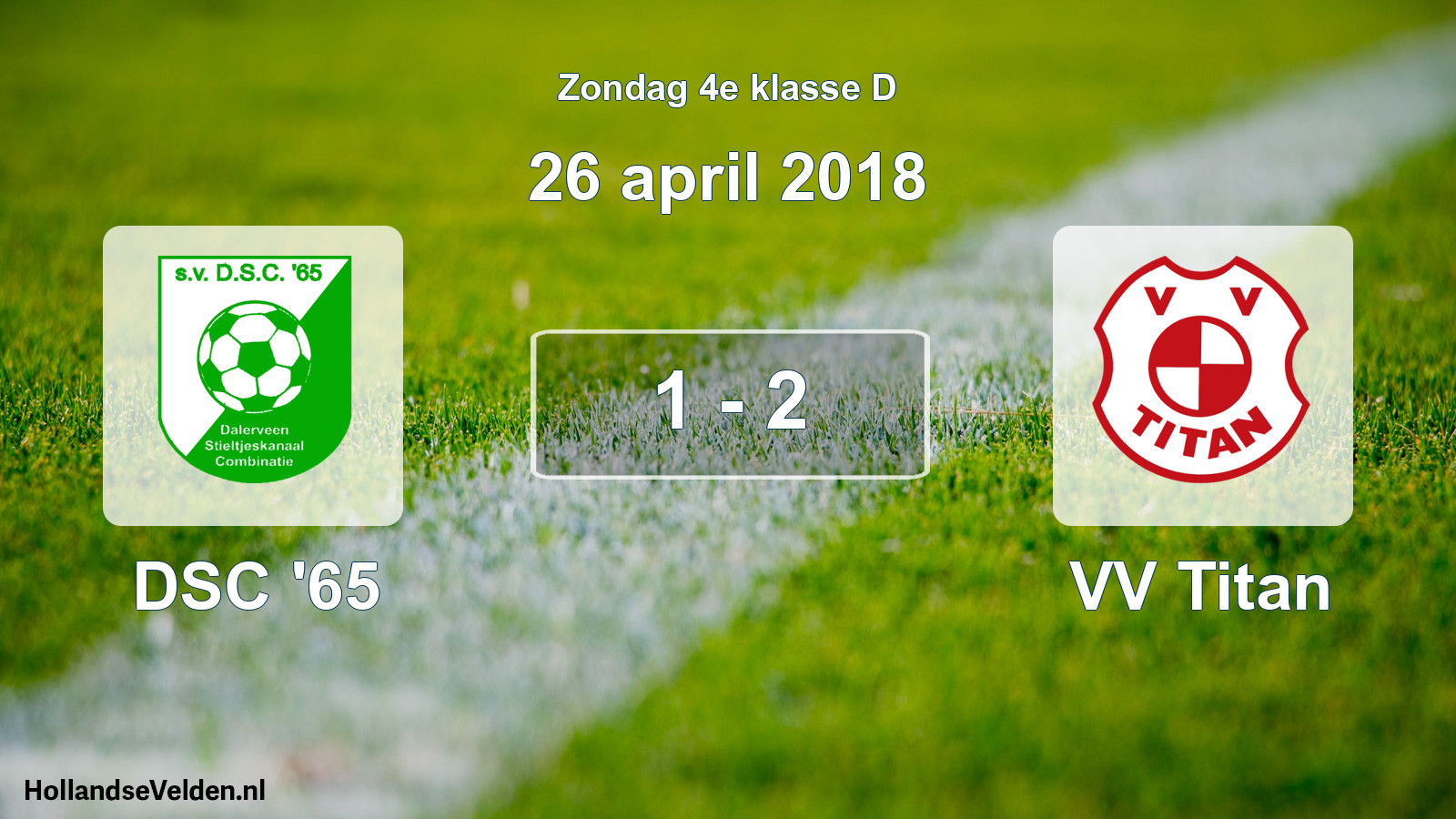 Total number of matches played: DSC '65 - VV Titan 1 - 2 (26 April 2018)