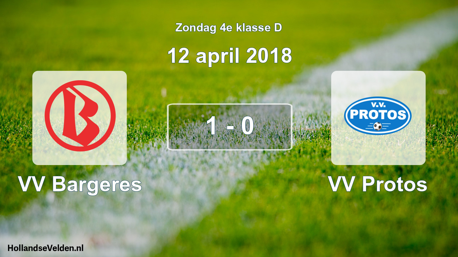 Total number of matches played: VV Bargeres - VV Protos 1 - 0 (12 April 2018)