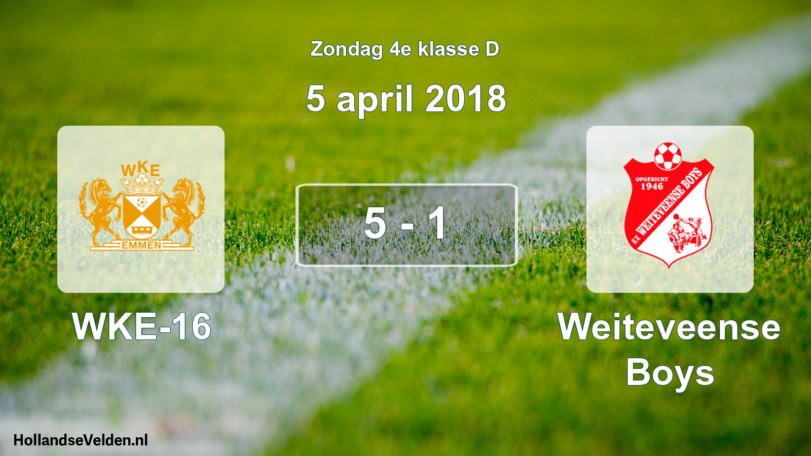 Total number of matches played: WKE-16 - Weiteveense Boys 5 - 1 (5 April 2018)