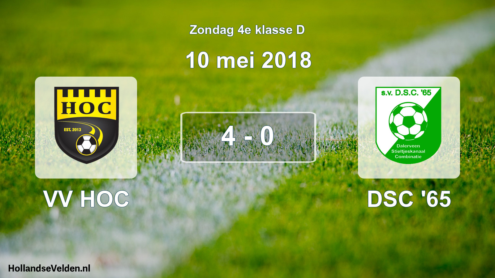 Total number of matches played: VV HOC - DSC '65 4 - 0 (10 May 2018)