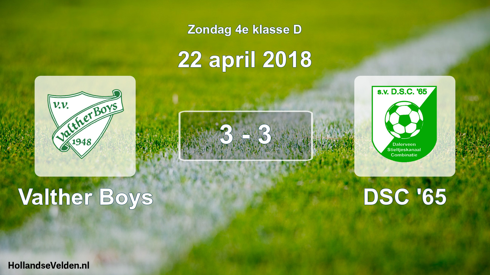 Total number of matches played: Valther Boys - DSC '65 3 - 3 (22 April 2018)