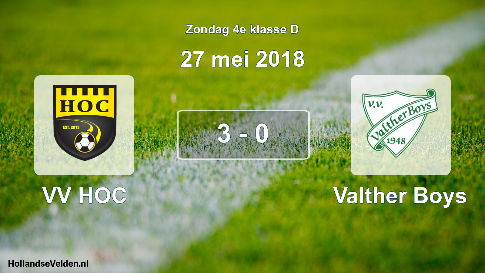 Total number of matches played: VV HOC - Valther Boys 3 - 0 (27 May 2018)