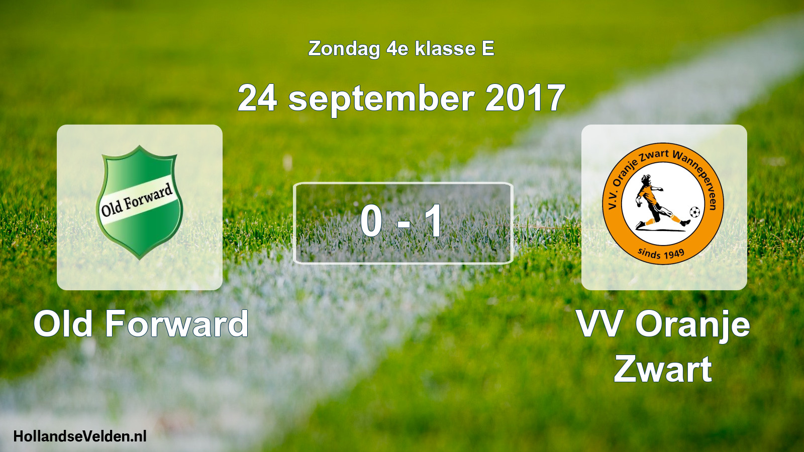 Total number of matches played: Old Forward - VV Oranje Zwart 0 - 1 (24 September 2017)