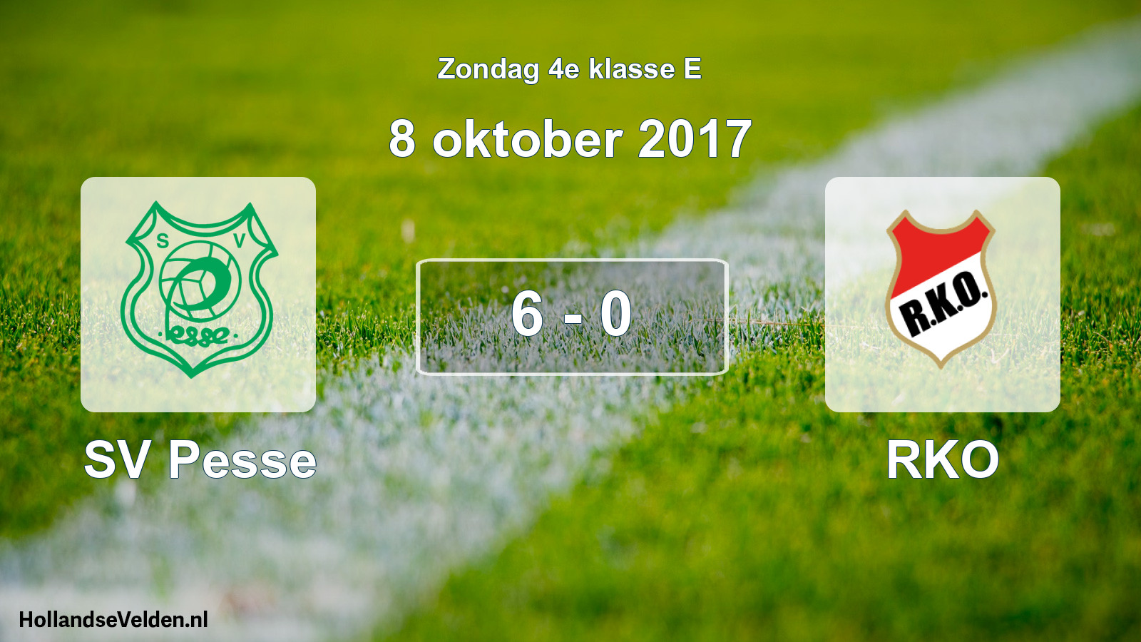 Total number of matches played: SV Pesse - RKO 6 - 0 (8 October 2017)