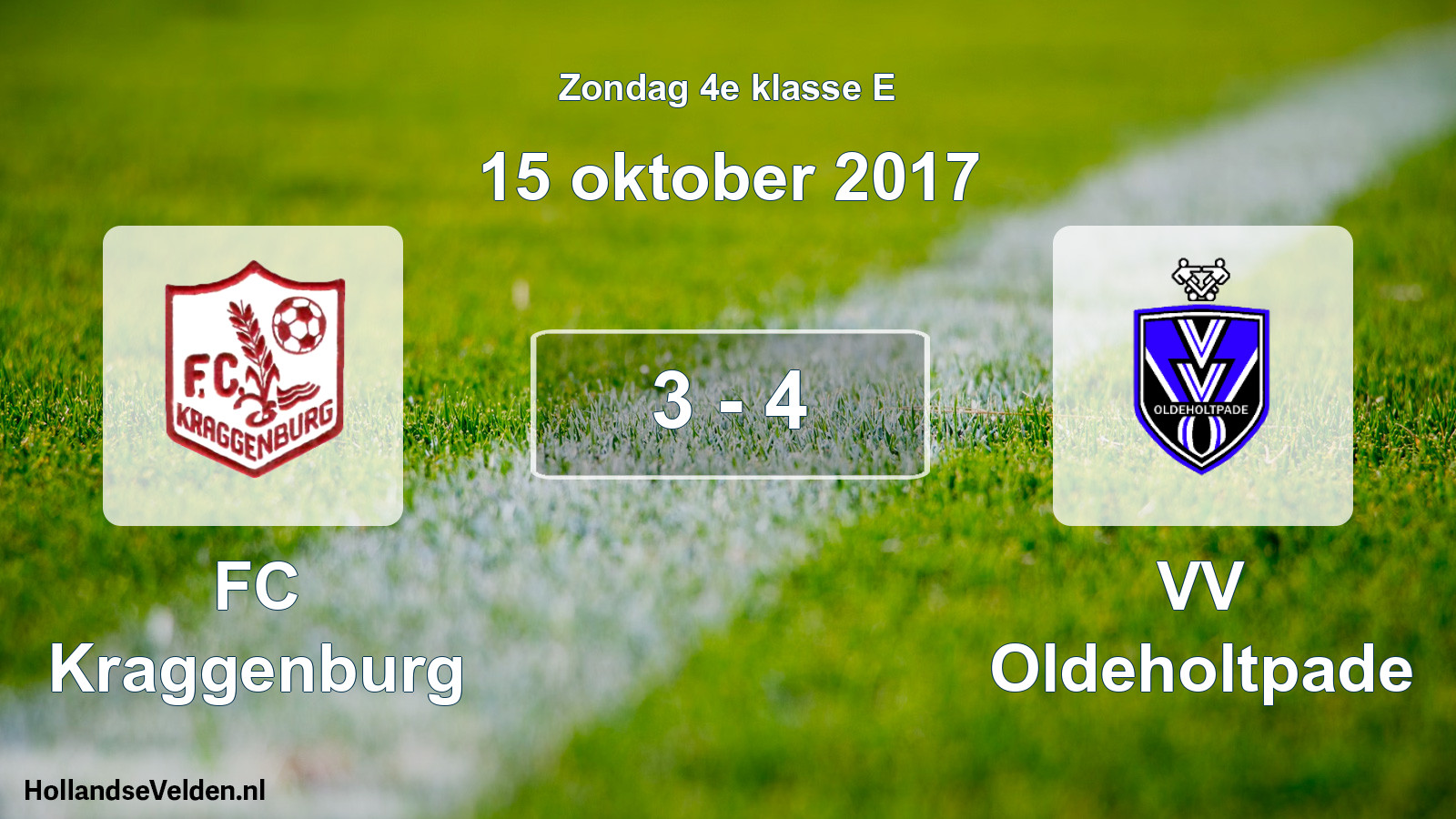 Total number of matches played: FC Kraggenburg - VV Oldeholtpade 3 - 4 (15 October 2017)