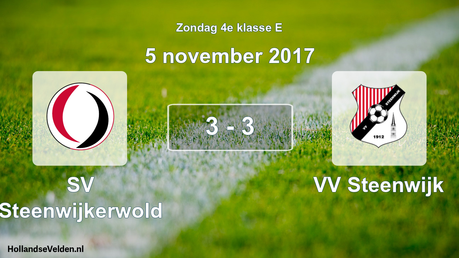Total number of matches played: SV Steenwijkerwold - VV Steenwijk 3 - 3 (5 November 2017)