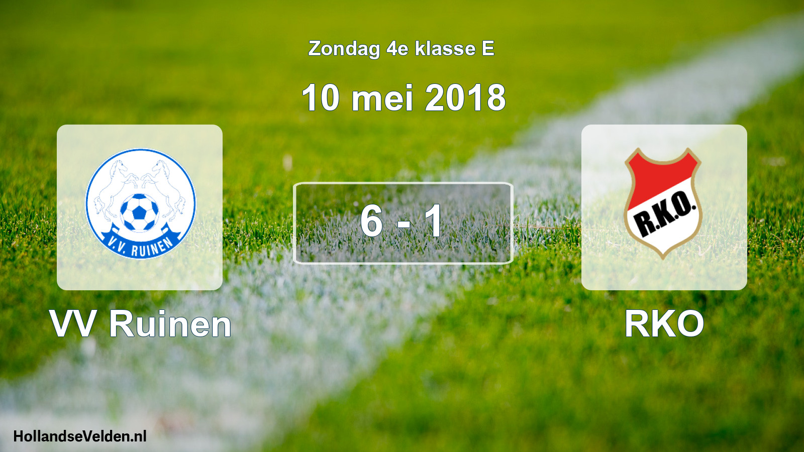 Total number of matches played: VV Ruinen - RKO 6 - 1 (10 May 2018)