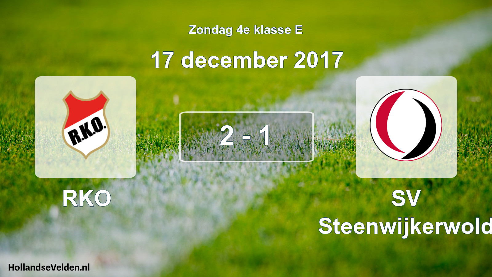 Total number of matches played: RKO - SV Steenwijkerwold 2 - 1 (17 December 2017)