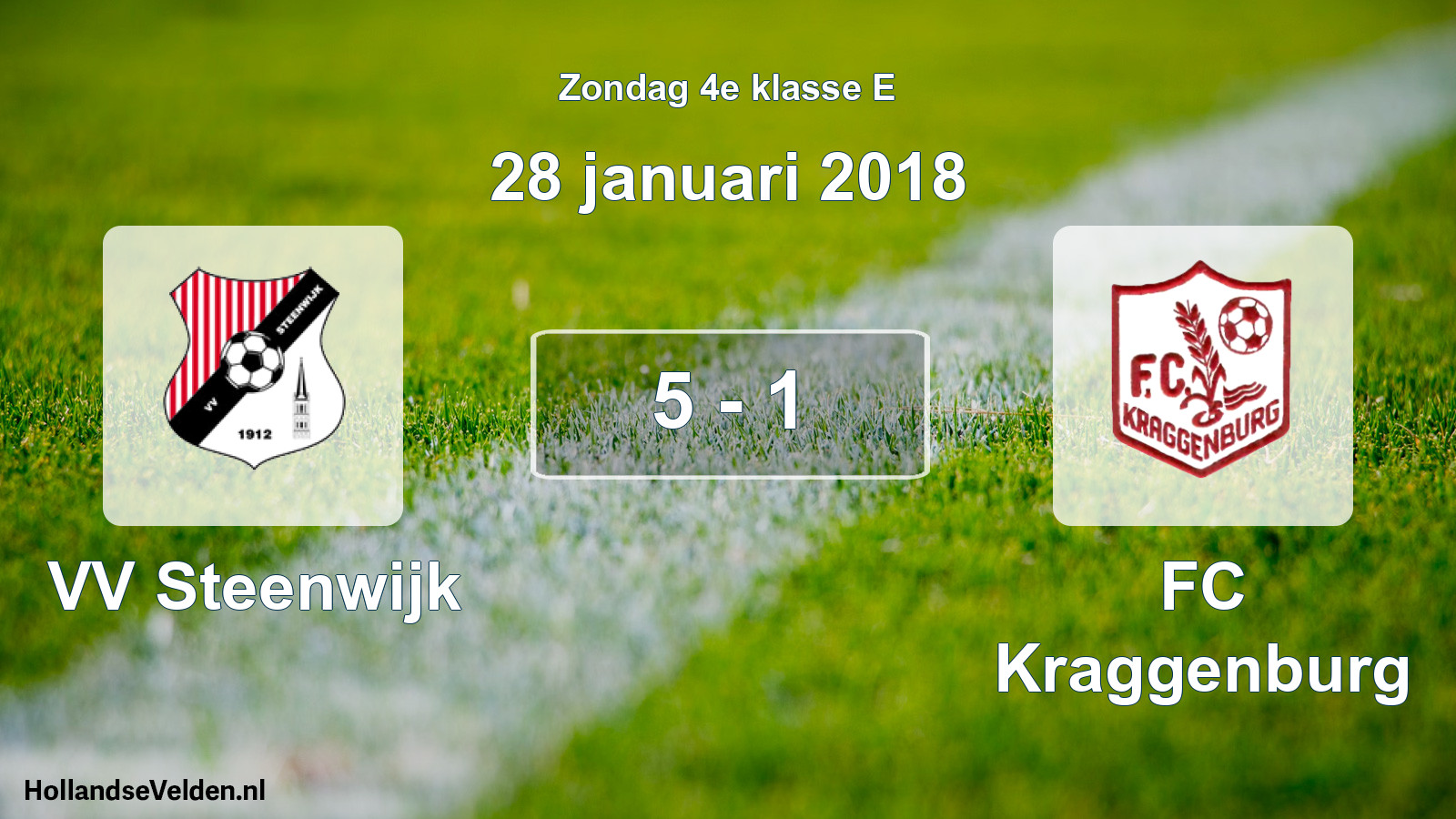 Total number of matches played: VV Steenwijk - FC Kraggenburg 5 - 1 (28 January 2018)