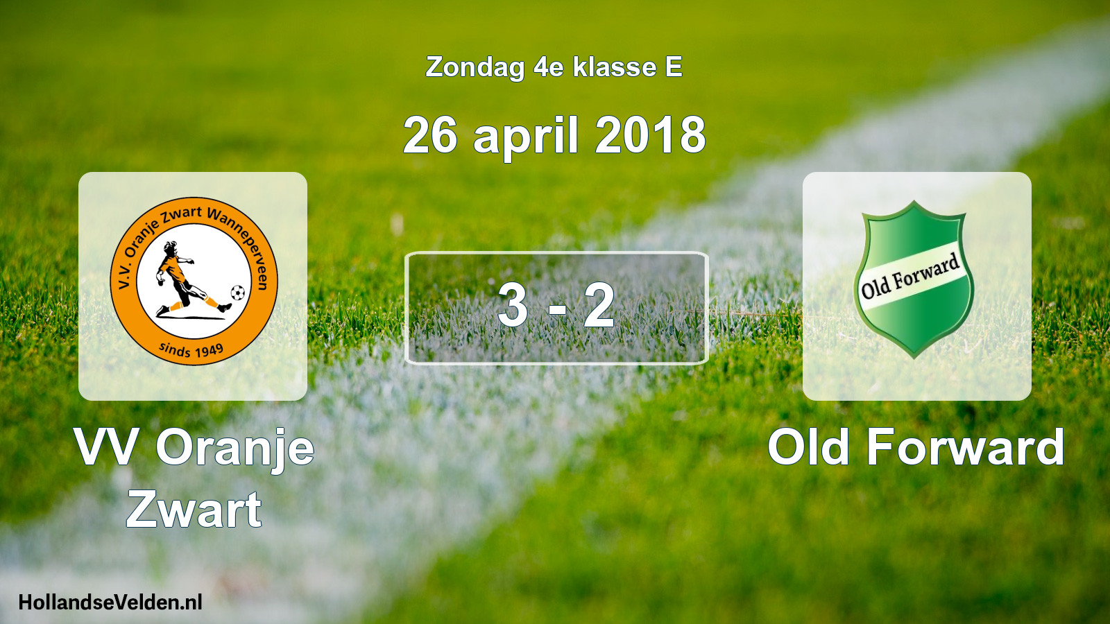 Total number of matches played: VV Oranje Zwart - Old Forward 3 - 2 (26 April 2018)