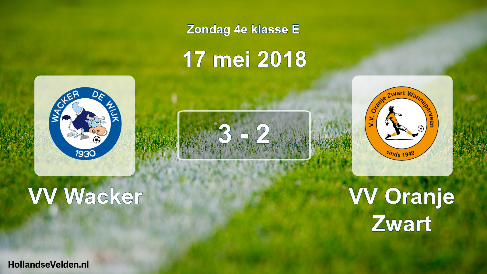 Total number of matches played: VV Wacker - VV Oranje Zwart 3 - 2 (17 May 2018)