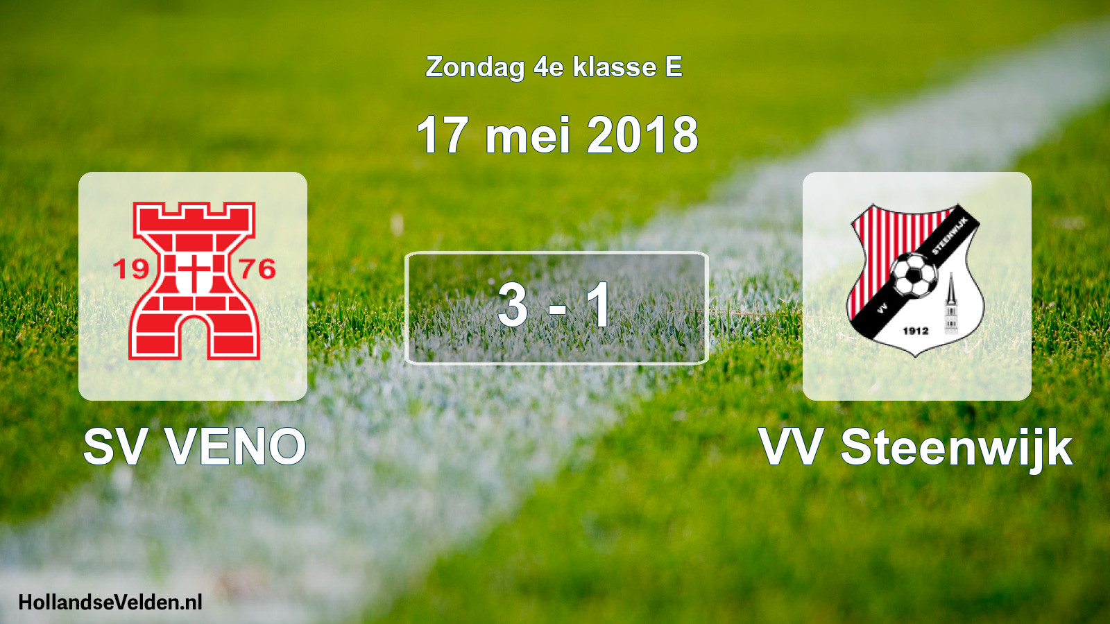 Total number of matches played: SV VENO - VV Steenwijk 3 - 1 (17 May 2018)