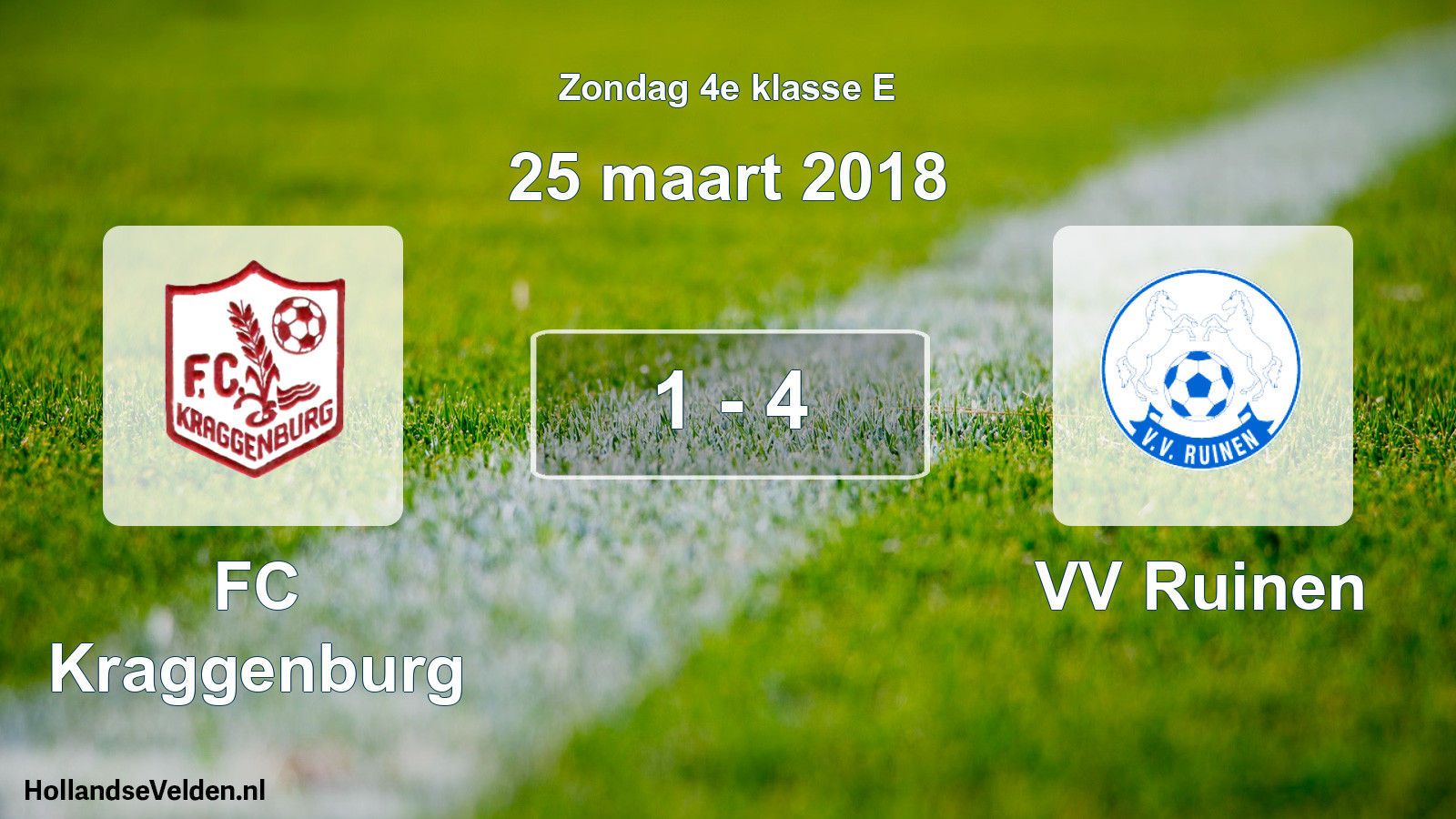 Total number of matches played: FC Kraggenburg - VV Ruinen 1 - 4 (25 March 2018)