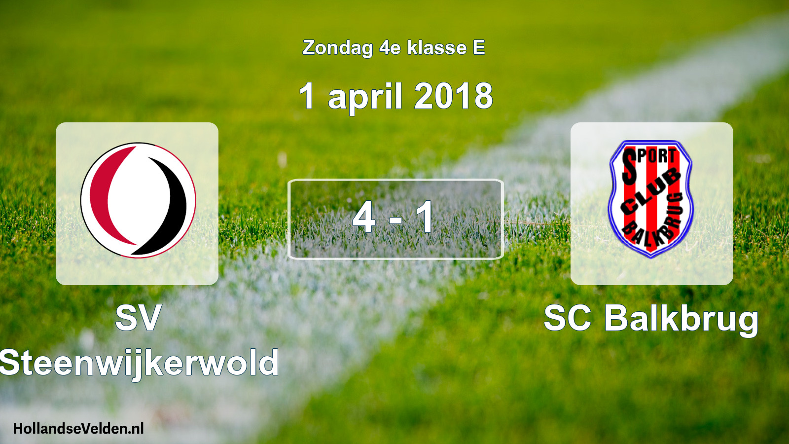 Total number of matches played: SV Steenwijkerwold - SC Balkbrug 4 - 1 (1 April 2018)