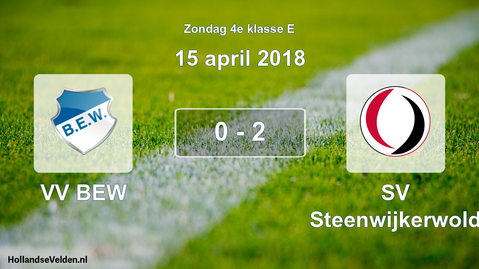 Total number of matches played: VV BEW - SV Steenwijkerwold 0 - 2 (15 April 2018)