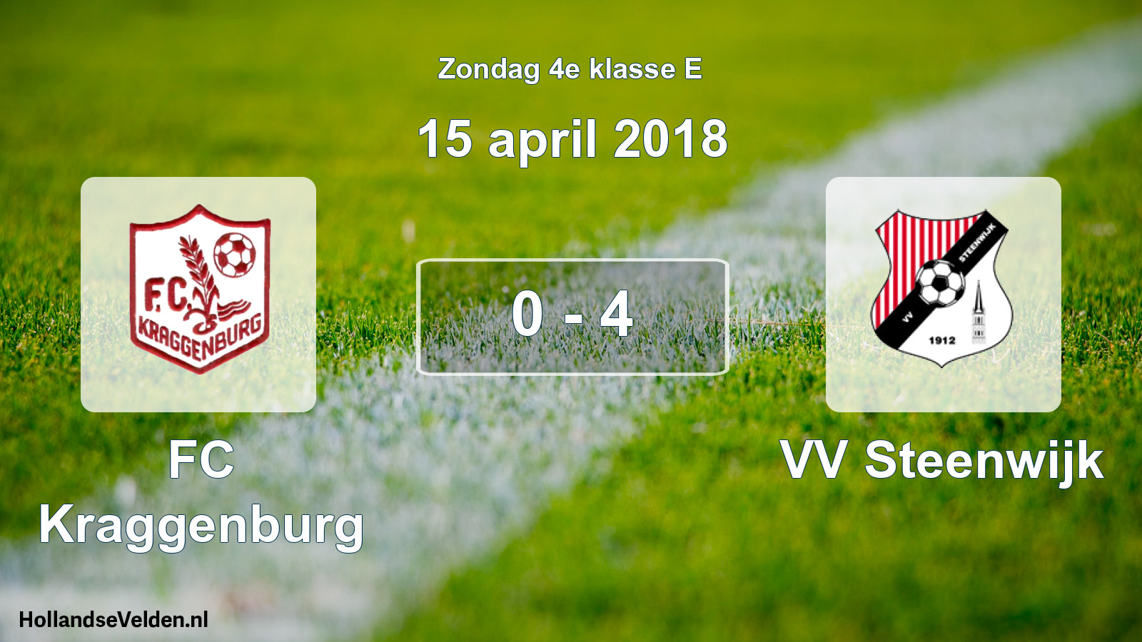 Total number of matches played: FC Kraggenburg - VV Steenwijk 0 - 4 (15 April 2018)