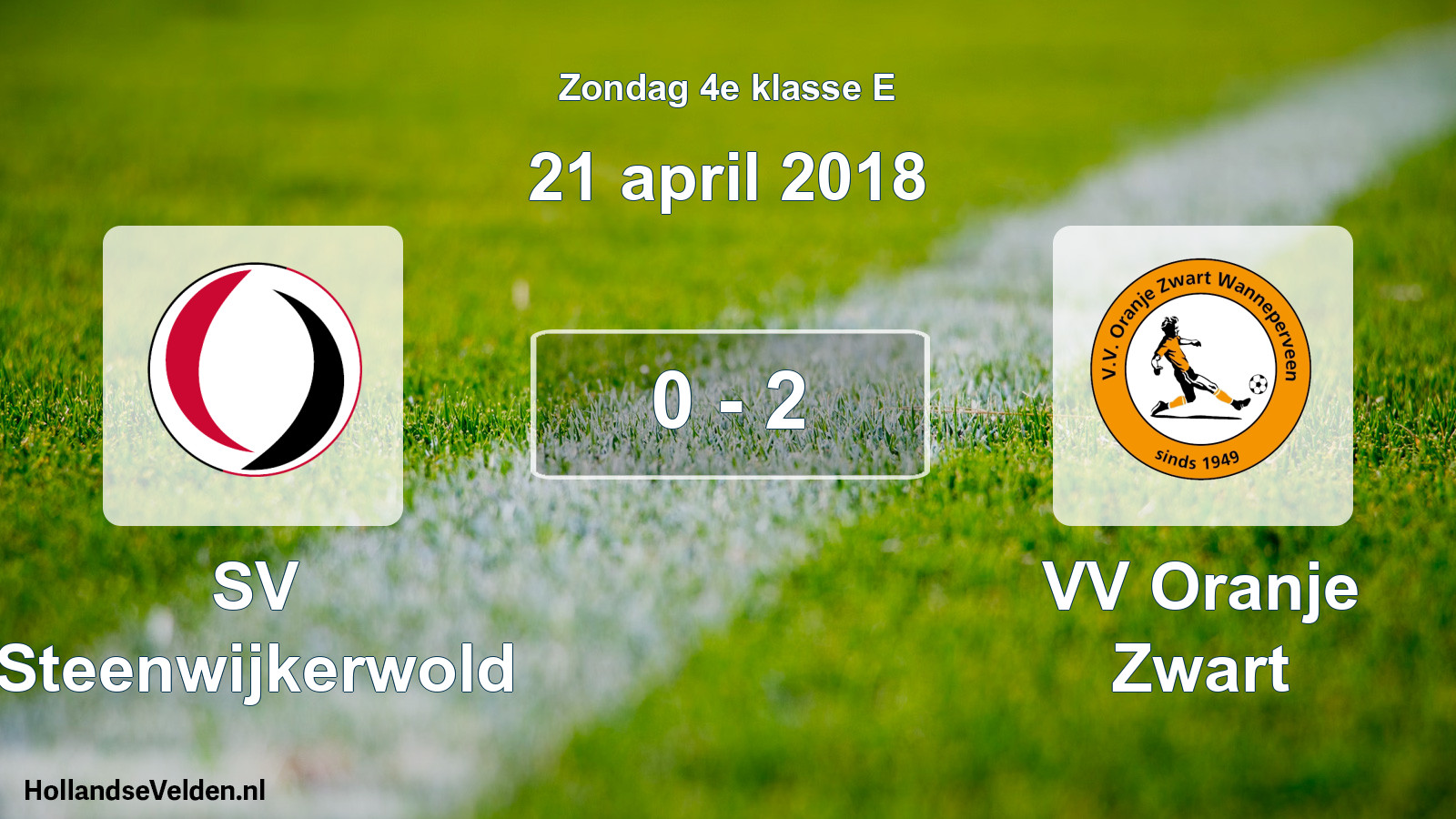 Total number of matches played: SV Steenwijkerwold - VV Oranje Zwart 0 - 2 (21 April 2018)