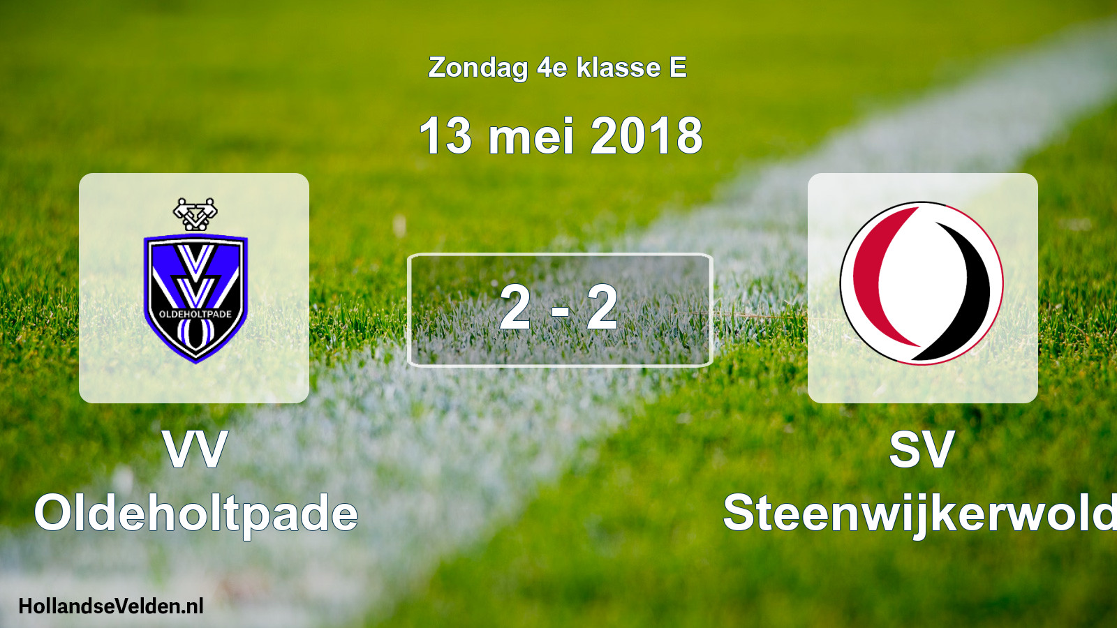 Total number of matches played: VV Oldeholtpade - SV Steenwijkerwold 2 - 2 (13 May 2018)