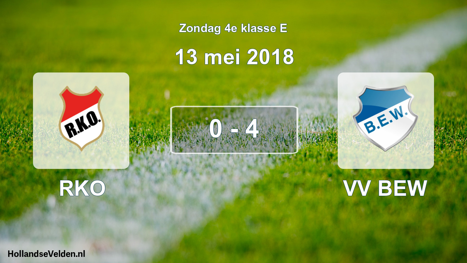 Total number of matches played: RKO - VV BEW 0 - 4 (13 May 2018)