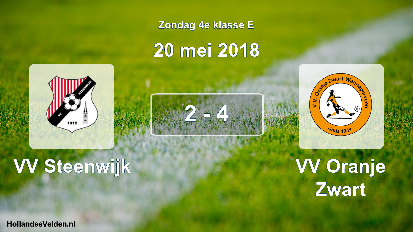 Total number of matches played: VV Steenwijk - VV Oranje Zwart 2 - 4 (20 May 2018)