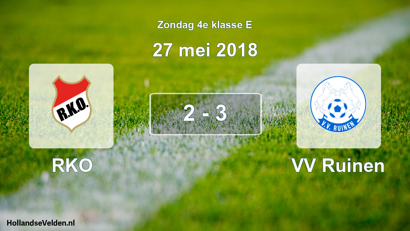 Total number of matches played: RKO - VV Ruinen 2 - 3 (27 May 2018)
