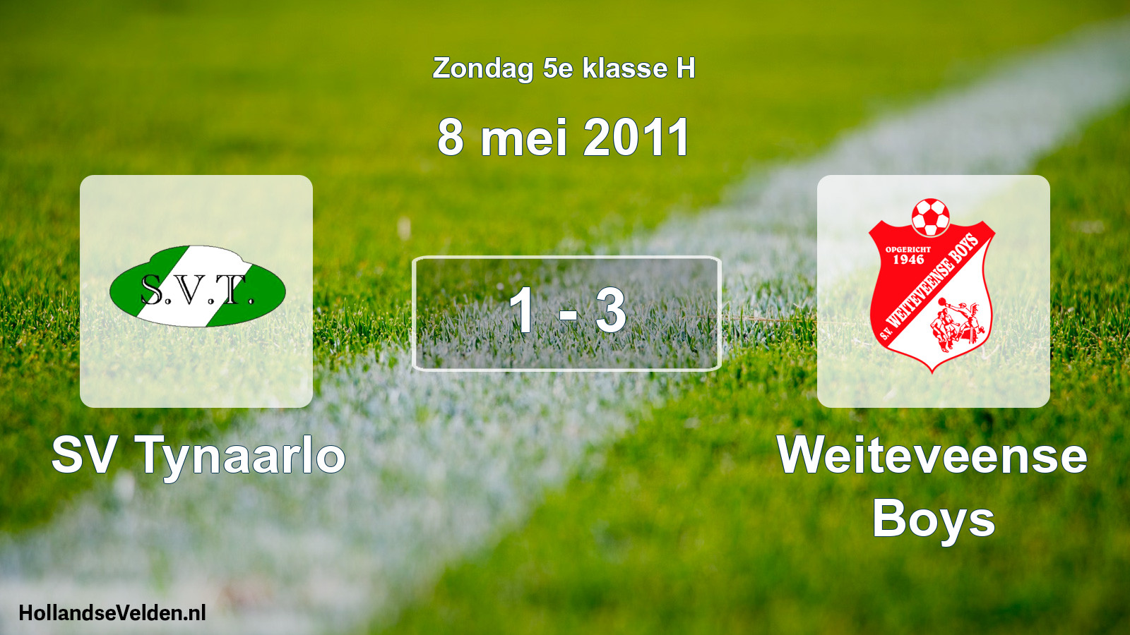Total number of matches played: SV Tynaarlo - Weiteveense Boys 1 - 3 (8 May 2011)