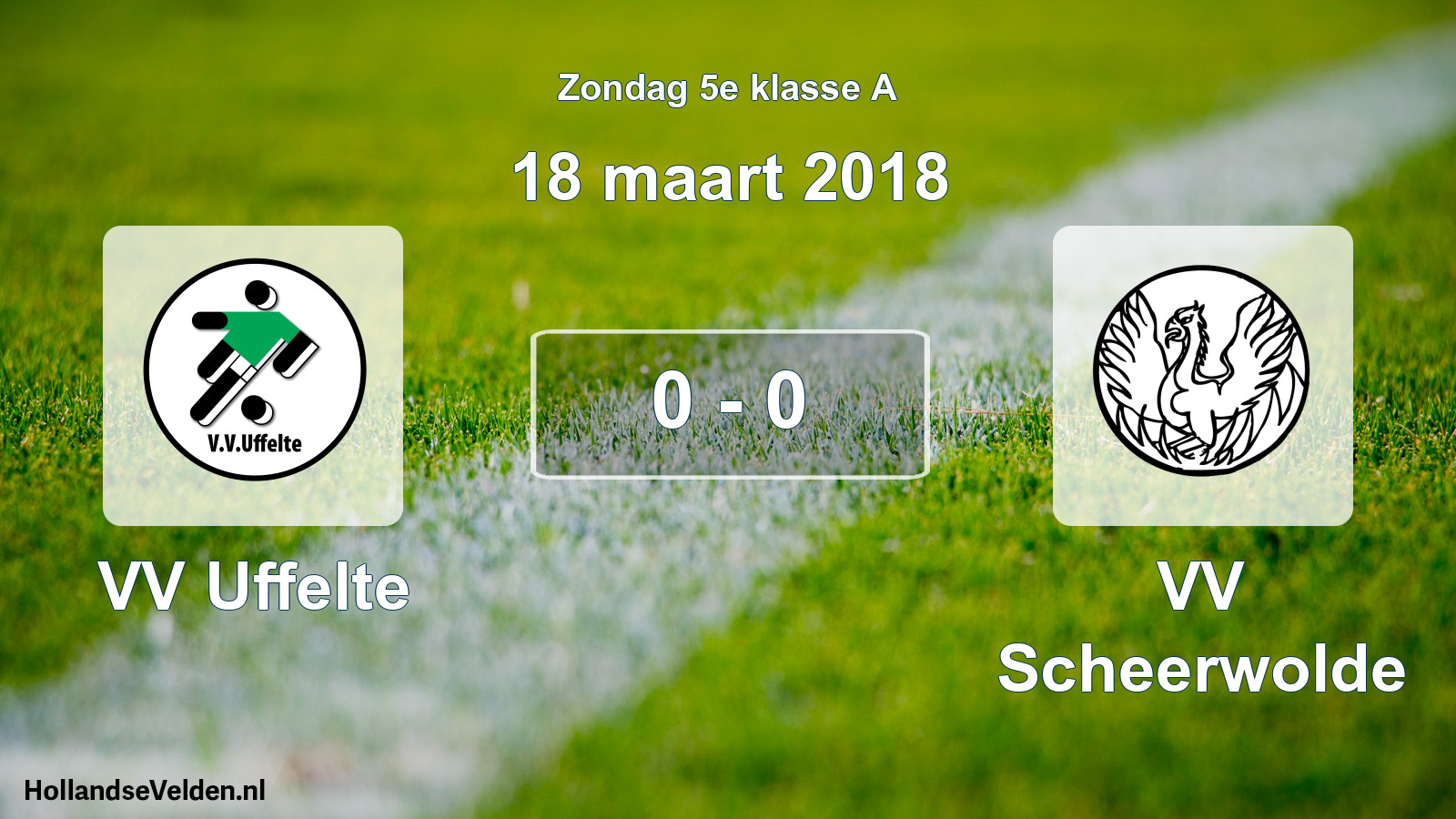 Total number of matches played: VV Uffelte - VV Scheerwolde 0 - 0 (18 March 2018)