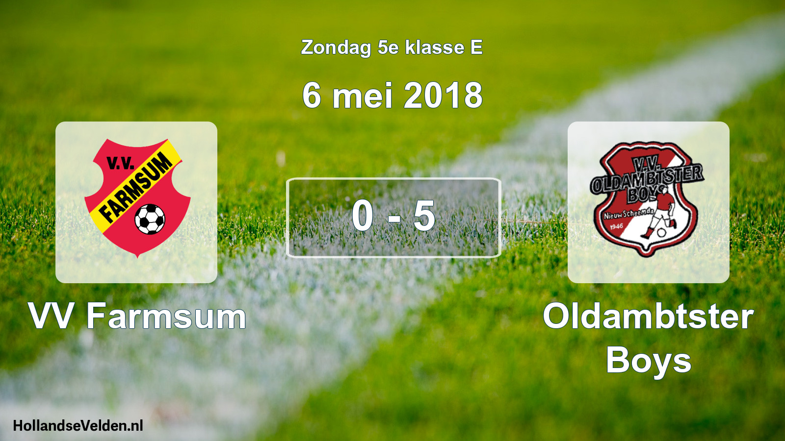 Total number of matches played: VV Farmsum - Oldambtster Boys 0 - 5 (6 May 2018)