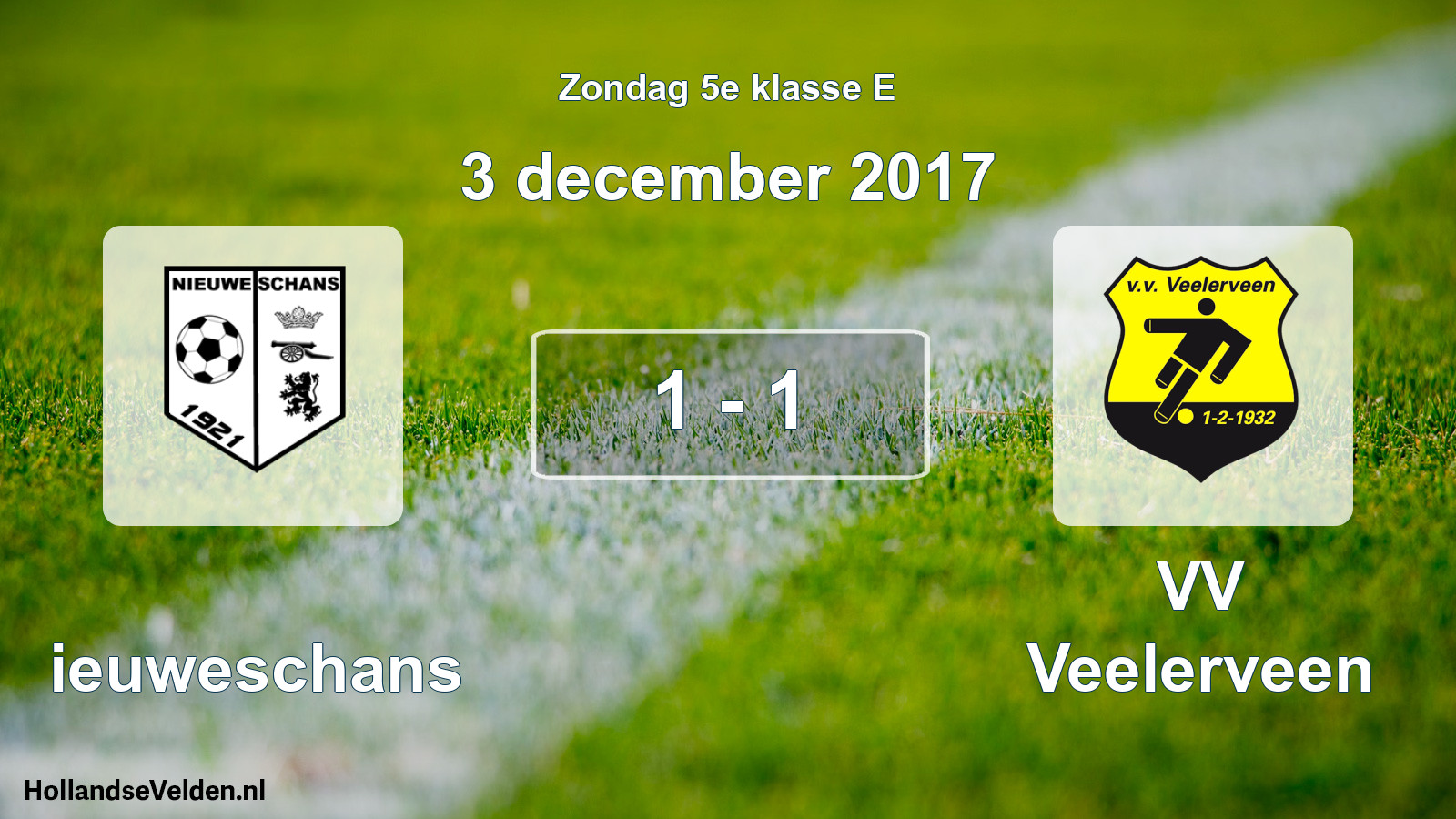 Total number of matches played: Nieuweschans - VV Veelerveen 1 - 1 (3 December 2017)
