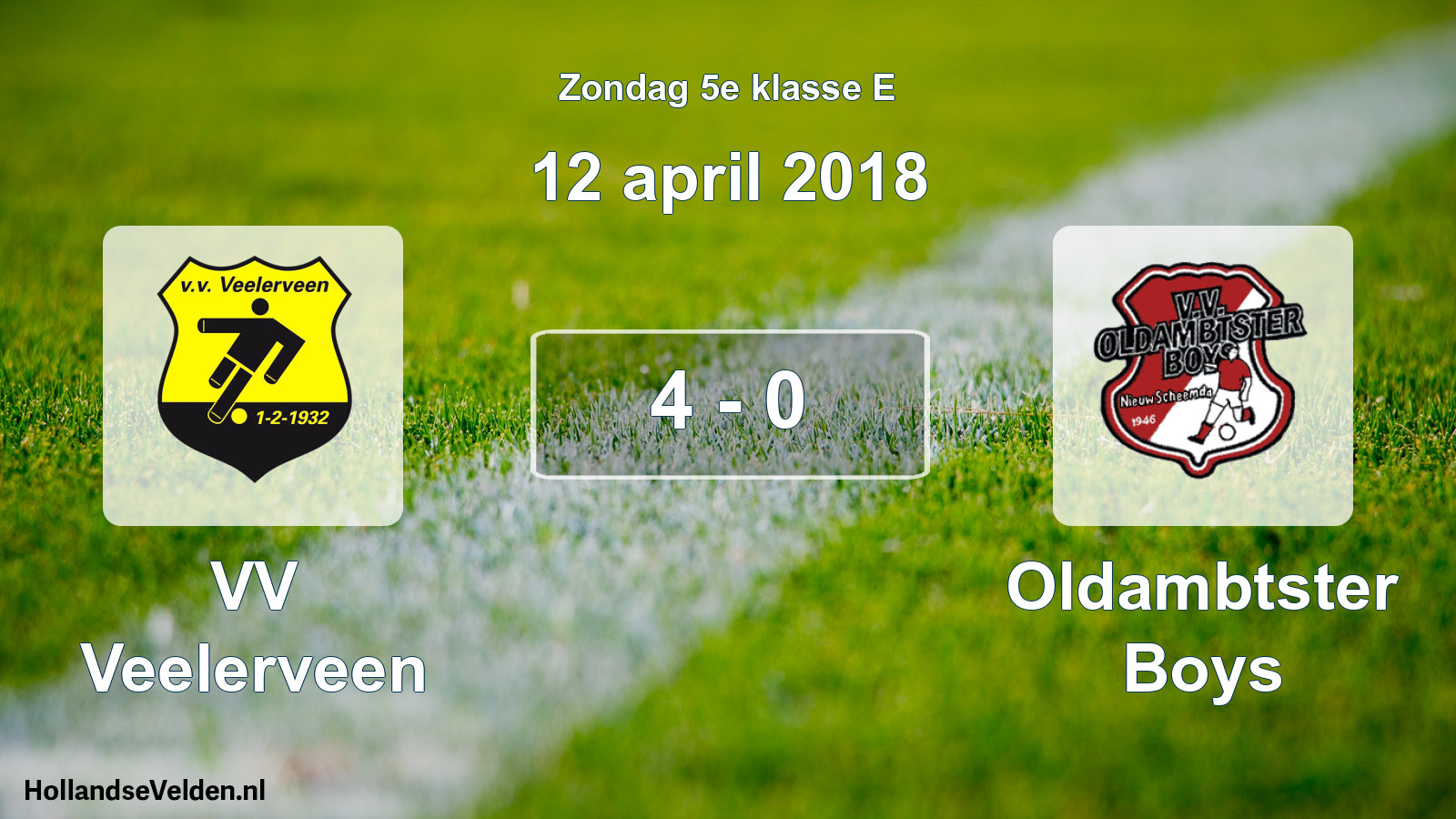 Total number of matches played: VV Veelerveen - Oldambtster Boys 4 - 0 (12 April 2018)