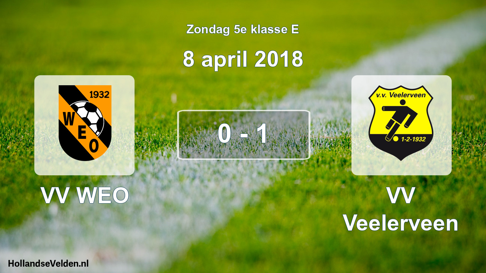 Total number of matches played: VV WEO - VV Veelerveen 0 - 1 (8 April 2018)