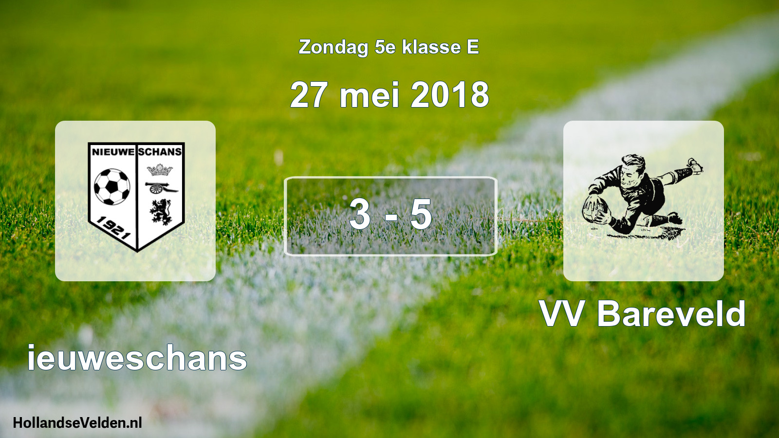 Total number of matches played: Nieuweschans - VV Bareveld 3 - 5 (27 May 2018)